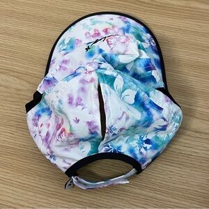Hurley Trinity ladies hat pink blue floral pony tail hat
